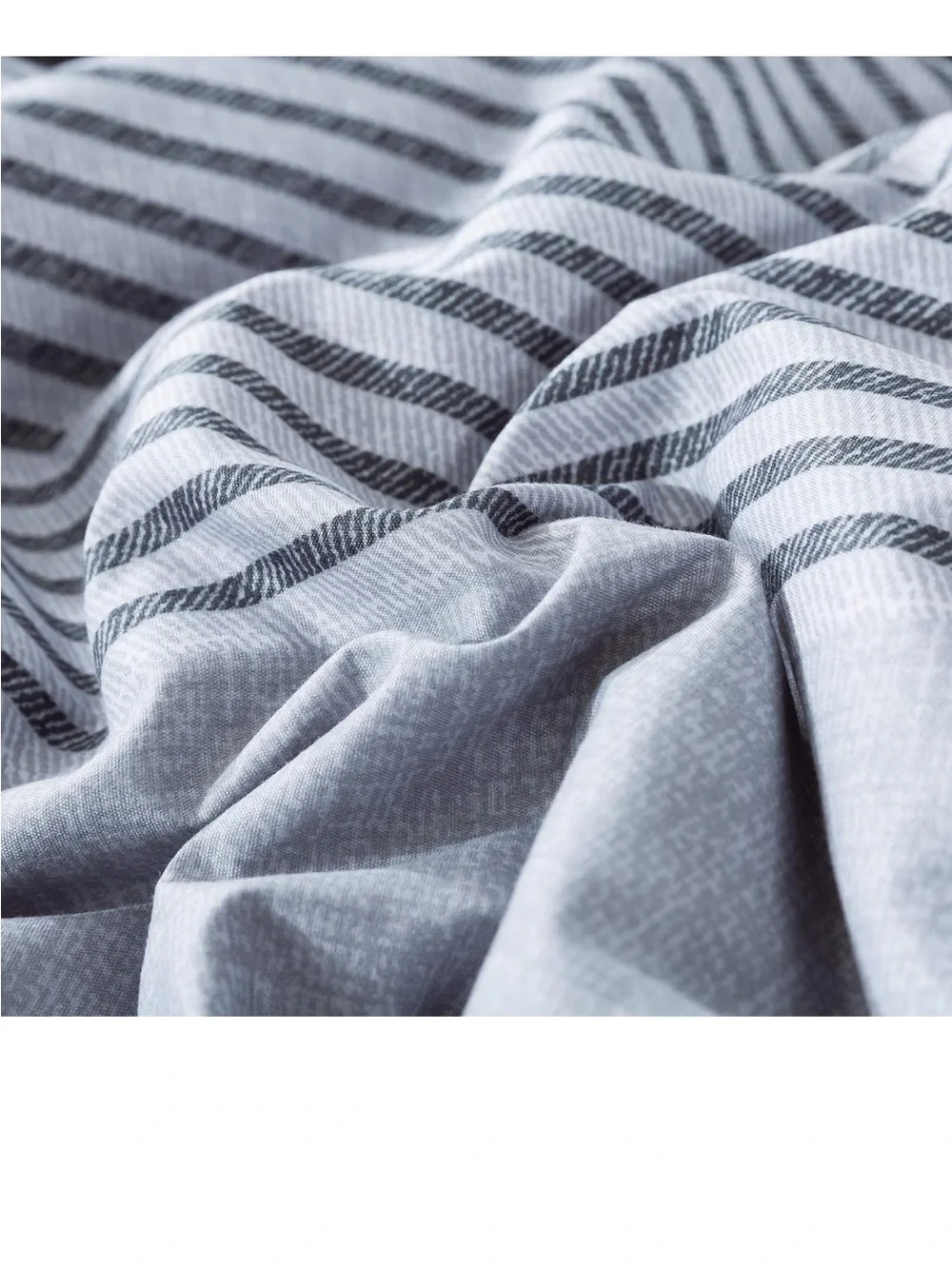Andency Stripe Blue Comforter Set King Size, 3 Pieces Gray and Blue Patchwork